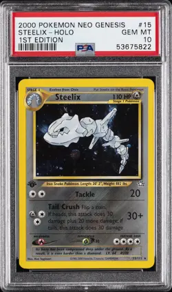 2000 POKEMON NEO GENESIS 1ST ED #15 STEELIX-HOLO PSA 10 - Image 1