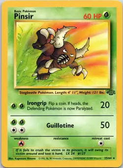 Pinsir Rare Unlimited Jungle 25/64 Pokemon TCG Non Holo - Image 1