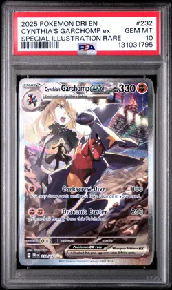 2025 POKEMON DRI SPECIAL ILLUSTRATION RARE #232 CYNTHIA'S GARCHOMP EX PSA 10 - Image 1