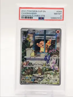 CHARMANDER 2023 POKEMON OBSIDIAN FLAMES ETB BLACK STAR PROMO #044 PSA 8 Q0004 - Image 1