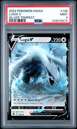 2022 POKEMON SWORD & SHIELD SILVER TEMPEST #138 LUGIA V PSA 9 - Image 1