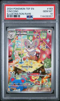 2024 POKEMON TEF EN-TEMPORAL FORCES ILLUSTRATION RARE #183 CINCCINO PSA 10 - Image 1
