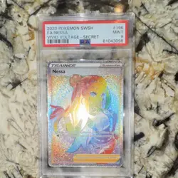 Pokemon Nessa Full Art Secret Rare Holo Vivid Voltage 196/185 PSA 9 2020 - Image 1