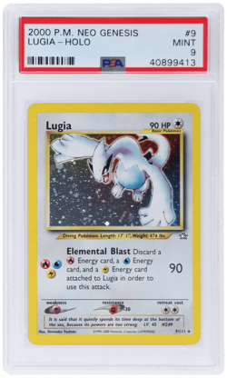 2000 Pokemon Neo Genesis Lugia Holo #9 PSA 9 - Image 1