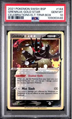 Gold Star Greninja PSA 10 Pokemon Celebrations ETB SWSH BSP 2021 #144 GEM MINT - Image 1