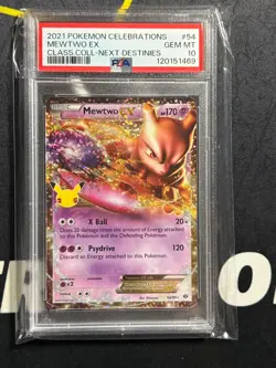 2021 Pokemon Celebrations Mewtwo Ex Classic Next Destinies PSA 10 - Image 1