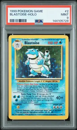 1999 POKEMON BASE SET UNLIMITED #2 BLASTOISE-HOLO PSA 9 - Image 1