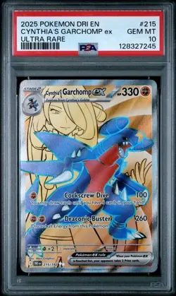 PSA 10 - Cynthia's Garchomp ex 215/182 Pokemon TCG Sv10: Destined Rivals - Image 1