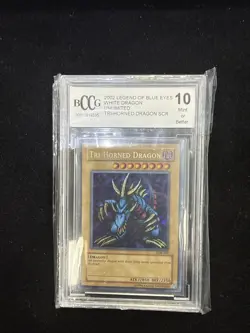 2002 Yugioh Unlimited Tri-Horned Dragon (LOB) BCCG 10 - Image 1