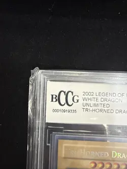 2002 Yugioh Unlimited Tri-Horned Dragon (LOB) BCCG 10 - Image 3