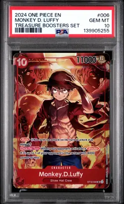 2024 ONE PIECE PROMOS TREASURE BOOSTERS SET #006 MONKEY D. LUFFY PSA 10 - Image 1