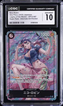 2025 ONE PIECE JPN LEGACY OF THE MASTER SUPER RARE NICO ROBIN CGC 10 GEM MINT - Image 1