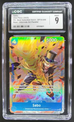 2025 ONE PIECE CCG SABO RARE ALTERNATE ART OP10-049 CGC 9 TL3 - Image 1
