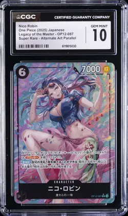 2025 ONE PIECE JAPANESE ALTERNATE ART #OP12-087 NICO ROBIN CGC 10 GEM MINT - Image 1