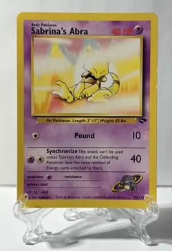 Pokemon TCG Sabrina's Abra Gym Challenge Unlimited Common Card 93/132- NM - Image 1