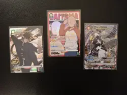 Union Arena One Punch Man 3 card lot - Saitama SR* Mosquito Girl R* Suiryu C* NM - Image 1