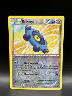 Reverse Holo Bronzor 60/124 - Pokemon Fates Collide Card - NM - Image 1