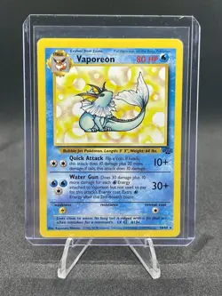 Pokemon TCG Vaporeon Jungle Card 28/64 Unlimited Rare, LP Condition Non Holo - Image 1