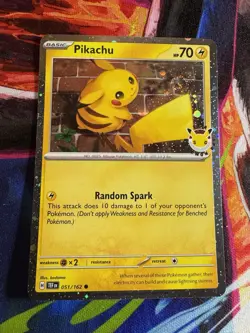 Pikachu 051/162 Holo Stamped Pokemon Day 2026 Promo Pokemon Card - Swirled - Image 1