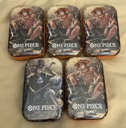 One Piece Card Game Tin Pack Set Vol.2 - Lot of 5 - Tins Monkey D Luffy Sabo - Image 1