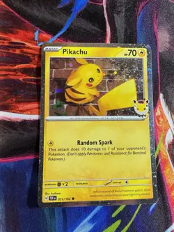 Pikachu 051/162 Holo Stamped Pokemon Day 2026 Promo Pokemon Card - Edge Swirled - Image 1
