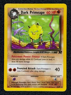 Dark Primeape 43/82 Base Set Series Team Rocket Uncommon Stage 1 Pokemon Card NM - Image 1