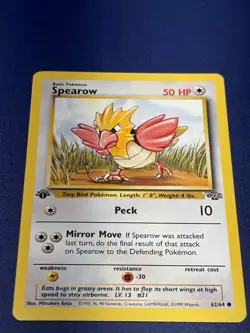 Pokemon TCG Jungle Spearow Card 62/64 Regular Common 1st Edition - Image 1