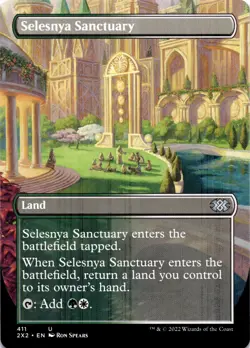 MTG Selesnya Sanctuary (Borderless) (411) | NM | Double Masters 2022 {2X2} - Image 1