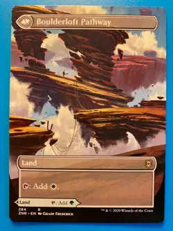 MTG 1x BORDERLESS Branchloft Pathway Boulderloft 284 Zendikar Rising Magic x1 NM - Image 1