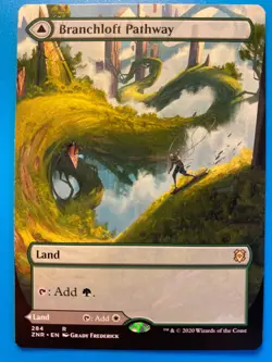 MTG 1x BORDERLESS Branchloft Pathway Boulderloft 284 Zendikar Rising Magic x1 NM - Image 2