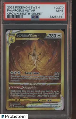2023 POKEMON SWSH CROWN ZENITH, ARCEUS VSTAR FULL ART #GG70 PSA 9 MINT - Image 1