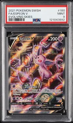 2021 POKEMON SWORD & SHIELD EVOLVING SKIES #180 FULL ART/ESPEON V PSA 9 - Image 1