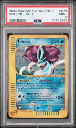 Pokemon Suicune H25/H32 - PSA 9 MINT - Aquapolis Holo Vintage Rare! EReader - Image 1