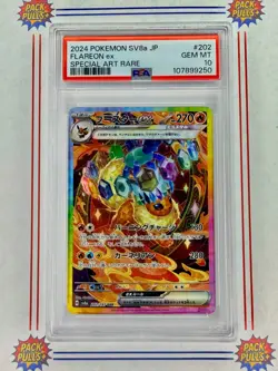 Flareon ex Special Art Rare SAR 2024 Pokemon SV8a Japanese 202/187 PSA 10 Gem - Image 1
