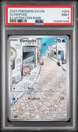 2023 Pokemon Scarlet & Violet Slowpoke Illustration Rare #204 PSA 9 MINT - Image 1