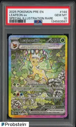 2025 Pokemon PRE EN Special Illustration Rare #144 Leafeon ex PSA 10 GEM MINT - Image 1