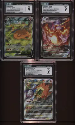 Lot of (3) CGC 9 Graded 2022 Pokemon BSP UPC Charizard V VMAX VSTAR Set - Image 1