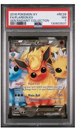 PSA 7 Flareon ex RC28/RC32 Generations Radiant Collection Full Art Pokemon NM - Image 1