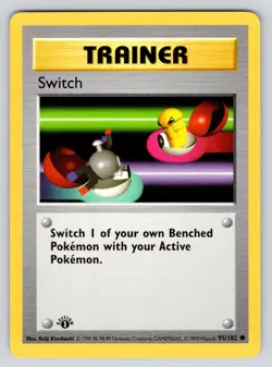 Switch 1ST EDITION Base Set (Shadowless) 1999 Pokemon 95/102 Common - LP! - Image 1