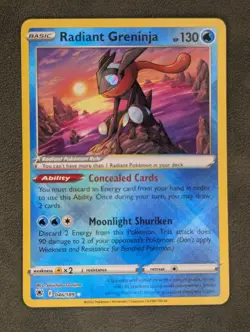 Radiant Greninja 046/189 Pokemon TCG Radiant Rare SWSH10: Astral Radiance NM - Image 3