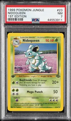 1999 POKEMON JUNGLE 1ST ED #23 NIDOQUEEN PSA 7 - Image 1