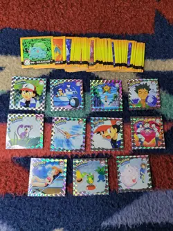 Vtg 1999 Pokemon Artbox Sticker Starter Lot of 107 Commons + 11 Prism - Image 1