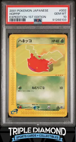 2001 Pokemon Japanese Expedition 1st Edition #002 Hoppip PSA 10 Gem MT L563 - Image 1