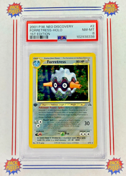 Forretress Holo 2001 Pokemon NEO Discovery English #2 PSA 8 NM-MT 1st Edition - Image 1