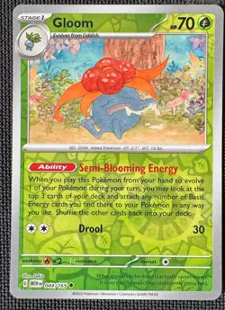 GLOOM 044/165 UNCOMMON 151 POKEMON REVERSE HOLO NM - Image 1