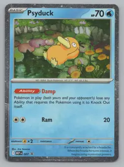 Pokemon TCG - Psyduck 007 Cosmos Holo Mega Evolution Black Star Promo - MP - Image 1