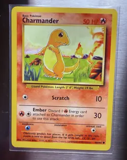 1999 WOTC POKEMON GAME BASE SET SHADOWLESS 1ST EDITION CHARMANDER #46/102 NM/MT - Image 1