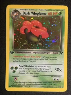 Dark Vileplume 13/82 Rare Team Rocket Holo 1st Edition Pokemon - Image 1
