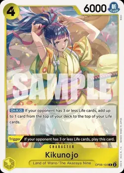 One Piece TCG Kikunojo OP06-104 Rare Wings of the Captain 2024 - Image 1