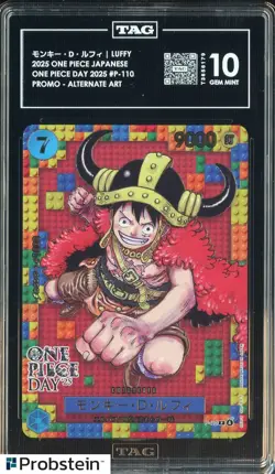 2025 One Piece Japanese One Piece Day Promo Alternate Art Monkey D. Luffy TAG 10 - Image 1